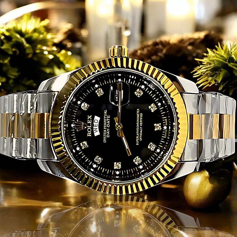 Luxury Rolex Day-Date Oyster Perpetual – Two-Tone Gold & Silver with Diamond Dial